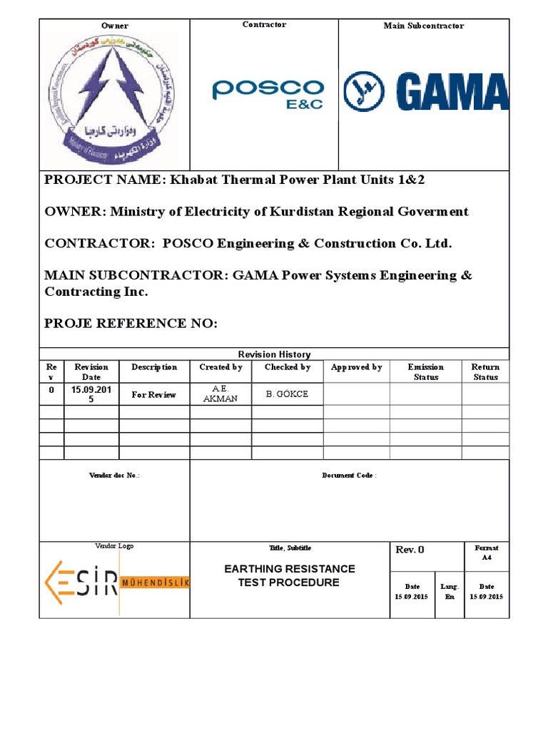 Earthing Resistance Test Prosedure PDF Physical Quantities Force
