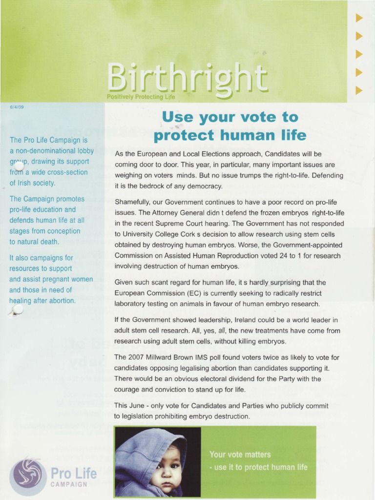Pro-Life Campaign: Defending Human Life | PDF | Causes Of Death ...