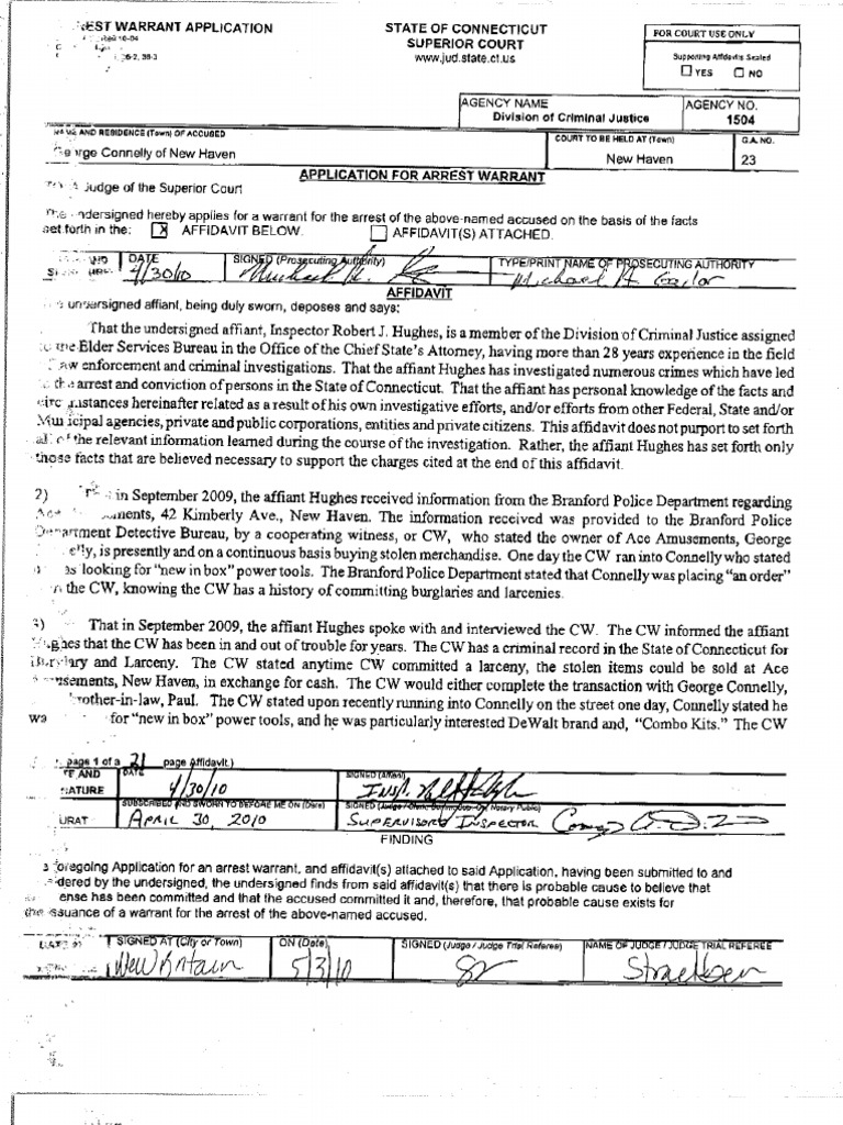 Arrest Warrant Affidavit