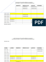 Horario Escolar Segundo Grado y Trabajo Colegiado -i.e. Nuestra Señora de Las Nieves - Ayacucho - Parinacochas