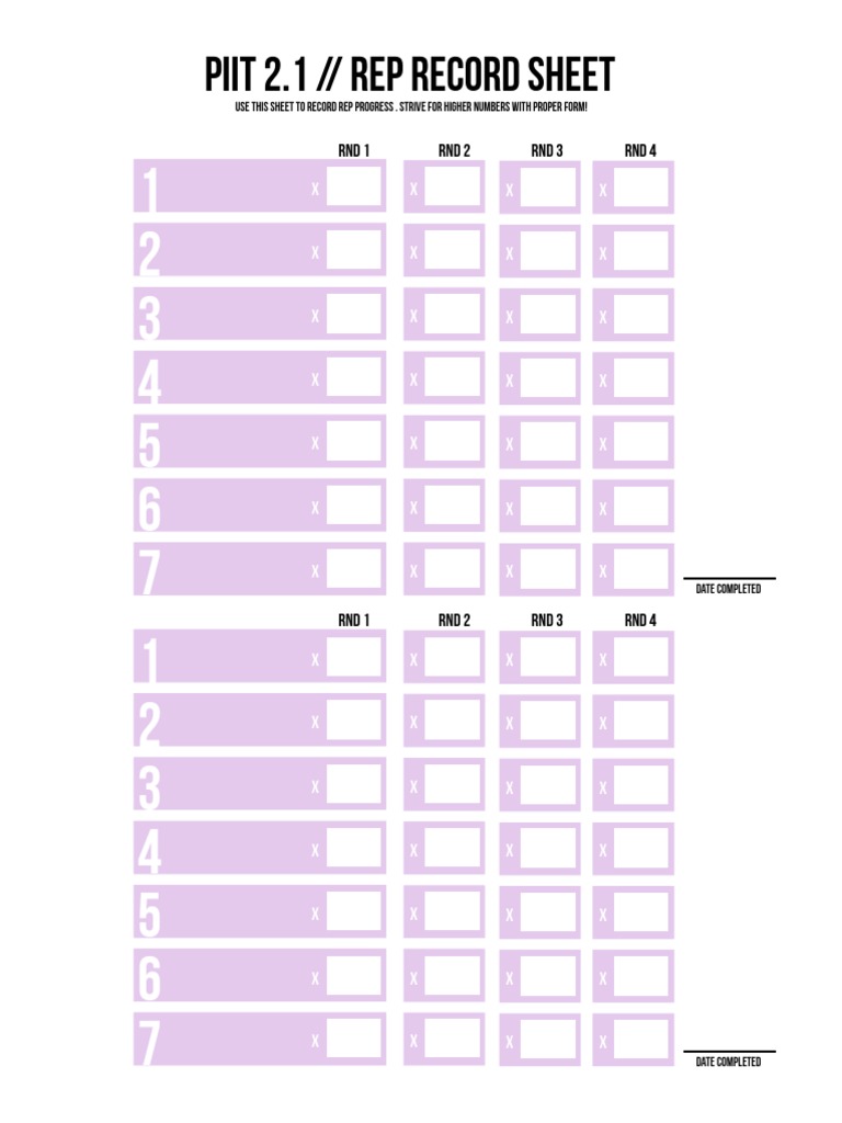 PIIT Rep Progress Record Sheet | PDF
