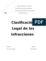 Informe Sobre La Clasificación Legal de Las Infracciones