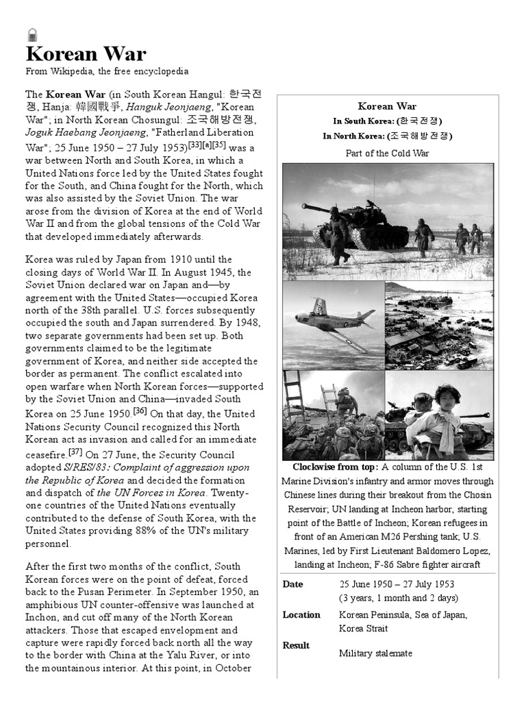 Korean War - Wikipedia, The Free Encyclopedia | Korean War | South Korea