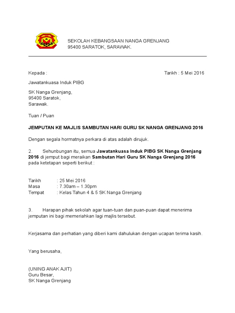 Contoh Surat Pelepasan Pekerja Asing Cuti Raya