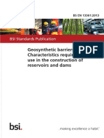 (BS en 13361-2013) - Geosynthetic Barriers. Characteristics Required For Use in The Construction of Reservoirs and Dams.