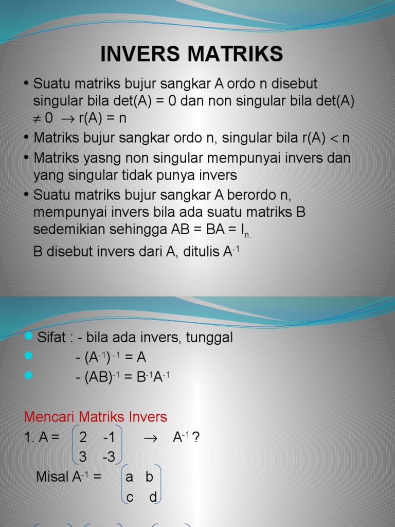 Invers Matriks | PDF