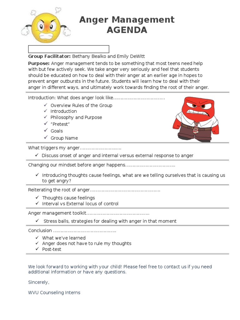Teen Anger Management Workshop Guide | PDF