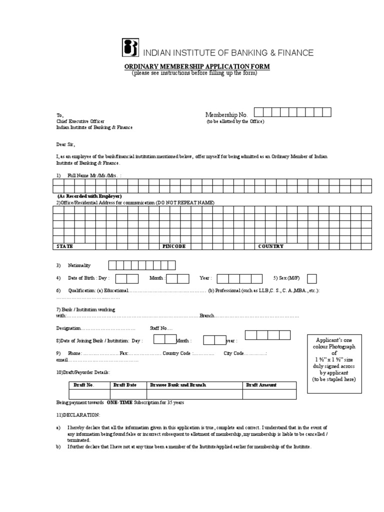 IIBF Membership Application Guide | PDF | Government
