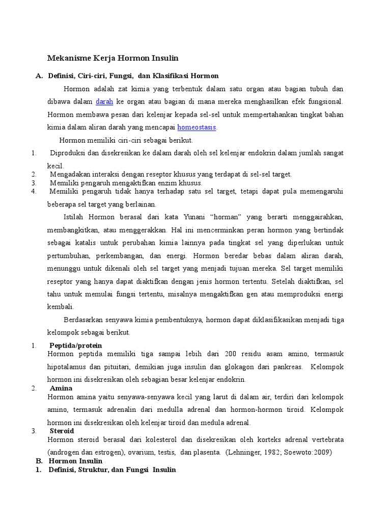 Mekanisme Kerja Hormon Insulin Mekanisme Kerja Hormon Insulin