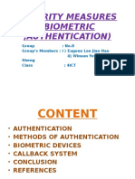 Security Measures (Biometric, Authentication)