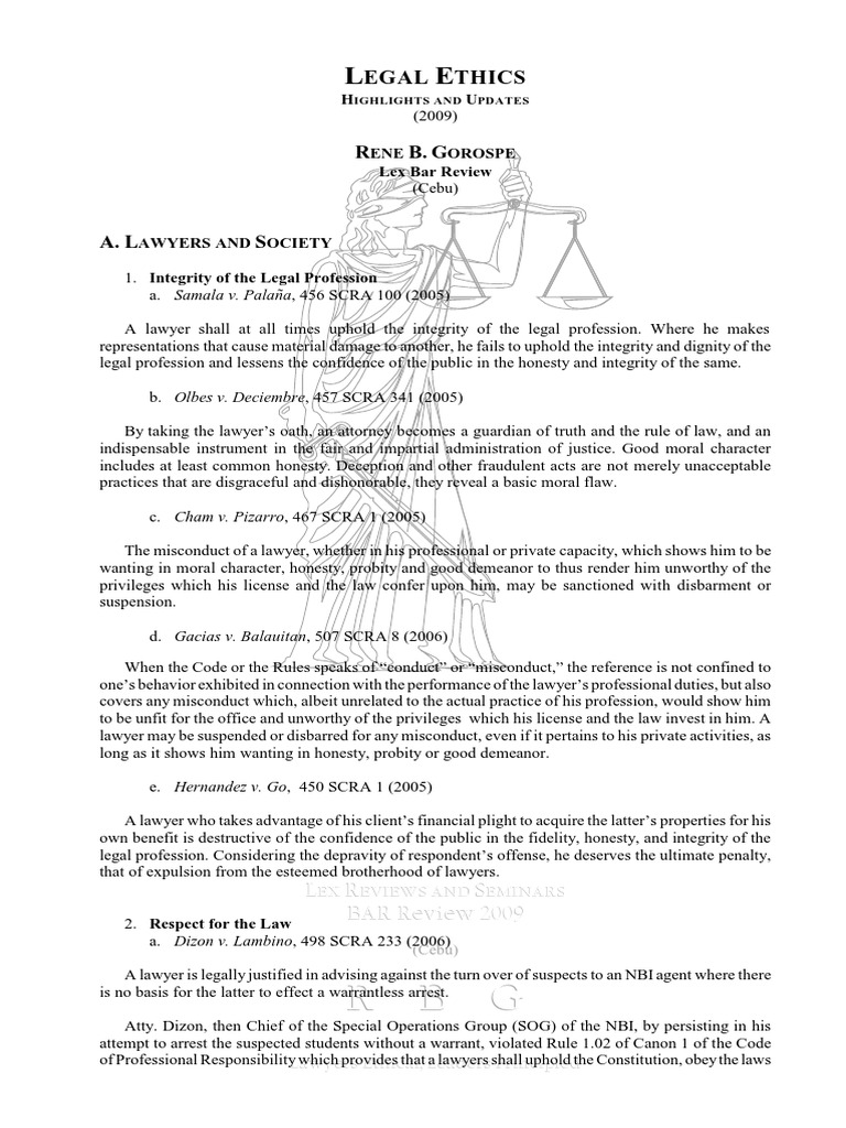 Legal Ethics Reviewer PDF PDF Lawyer Disbarment