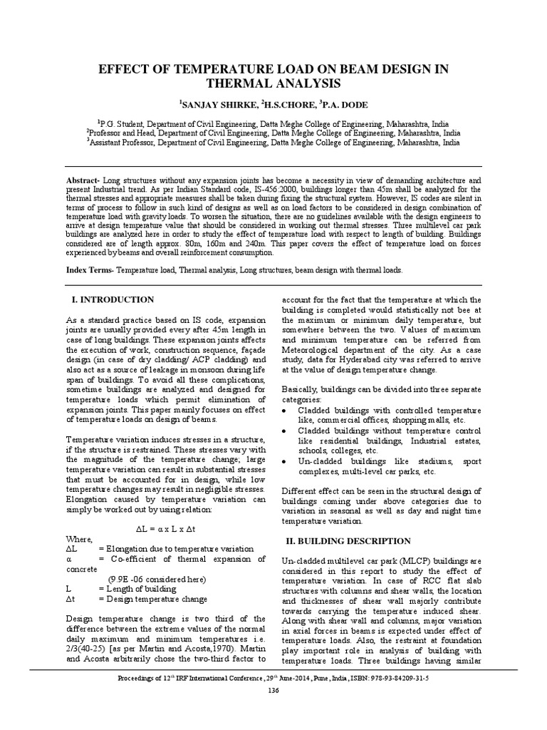 Temperature Load Impact on Beam Design | PDF | Beam (Structure) | Bending