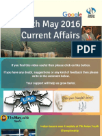 11 May 2016 Current Affair for Competition Exams