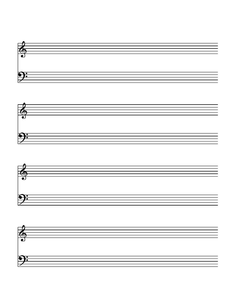 Hoja Pentagramas Piano Clave Solclave Fa