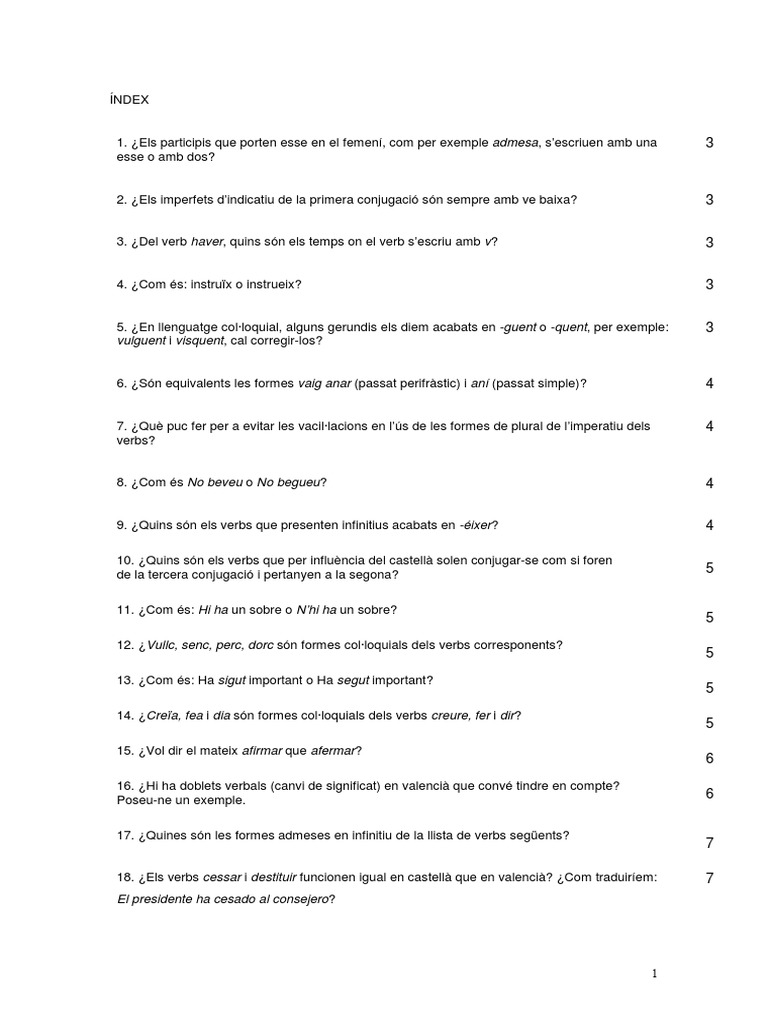 Dubtes Sobre Els Verbs | PDF