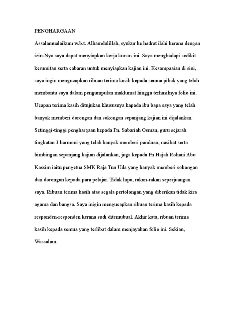 Contoh Kerja Kursus Wau