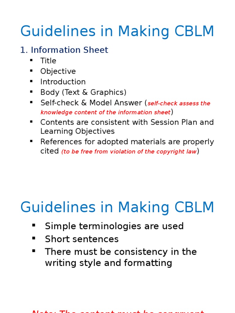 CBLM Creation Guidelines | PDF | Art