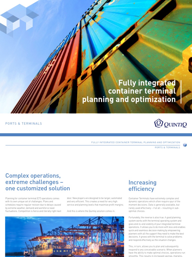 Optimizing Container Terminal Operations | PDF | Mathematical ...