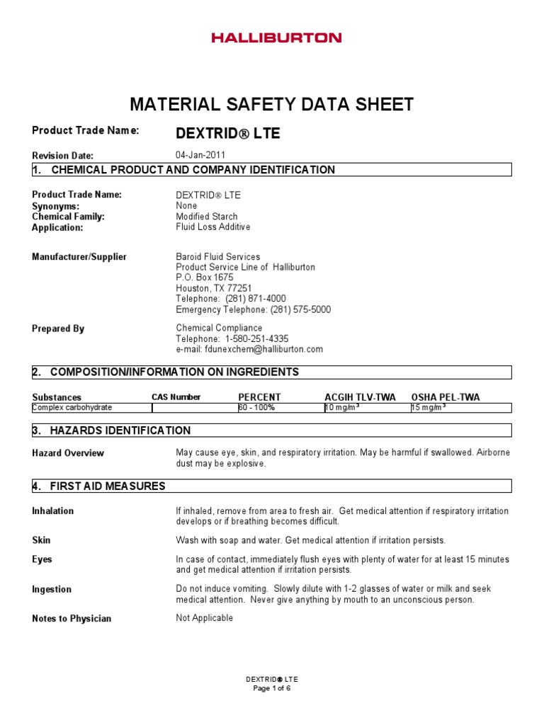Dextrid LTE | PDF | Toxicity | Personal Protective Equipment