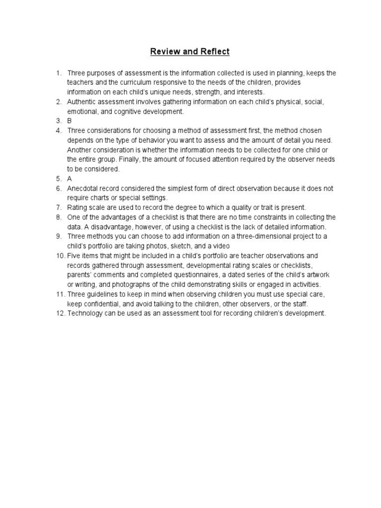 Assessment Methods for Child Development | PDF
