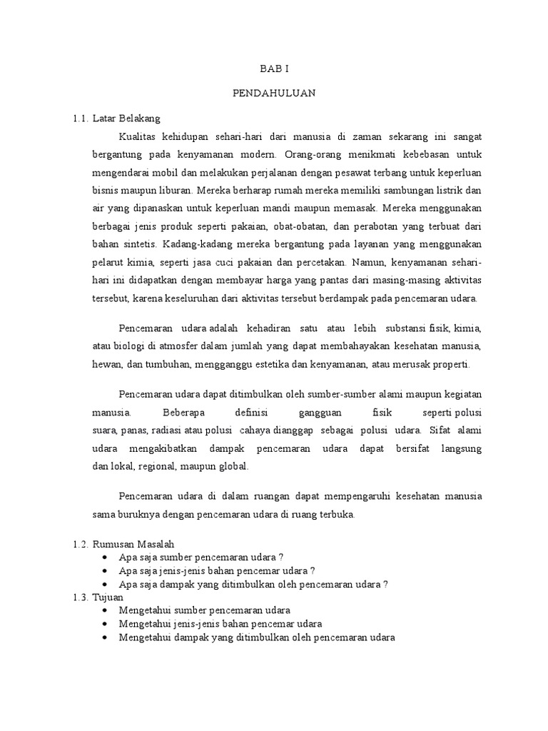 Tugas Makalah Pencemaran Udara Pdf