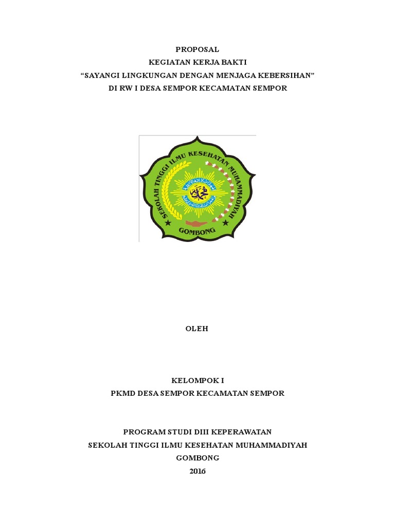 Proposal Kerja Bakti