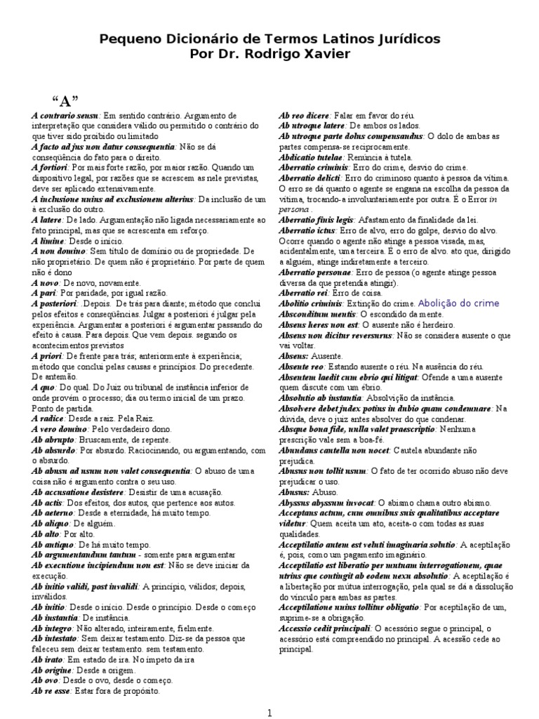 Dicionário de Termos Latinos Jurídicos | PDF | Erro | Réu