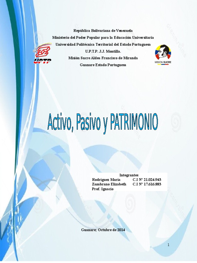 Activo, Pasivo y Patrimonio | PDF | Contabilidad | Hoja de balance