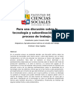 Para Una Discusión Sobre La Tecnología y Subordinación en El Proceso de Trabajo - Javier Esnaola Vida