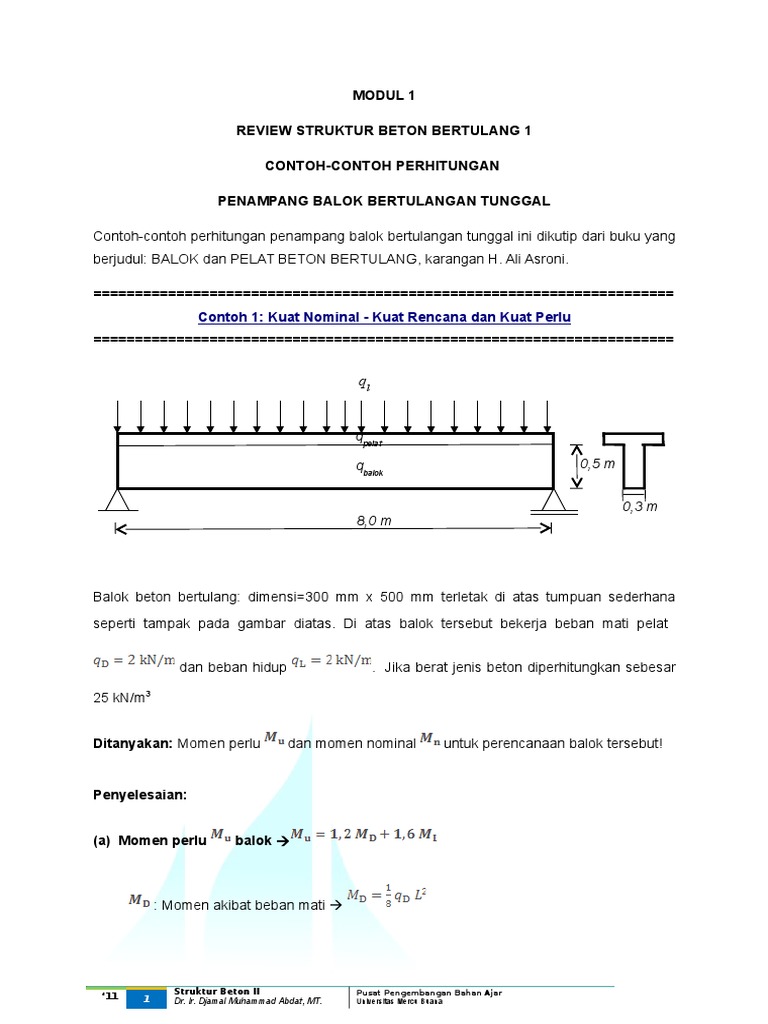 Contoh Soal Beton Bertulang