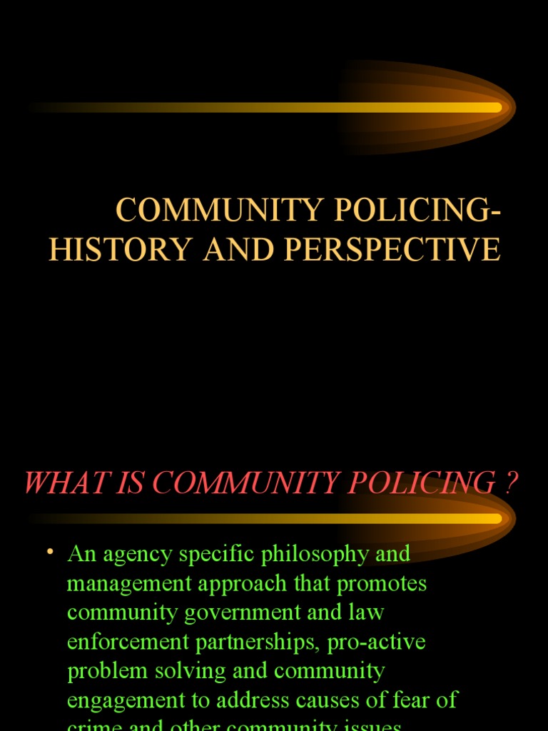 Community Policing: History and Principles | PDF | Community Policing ...
