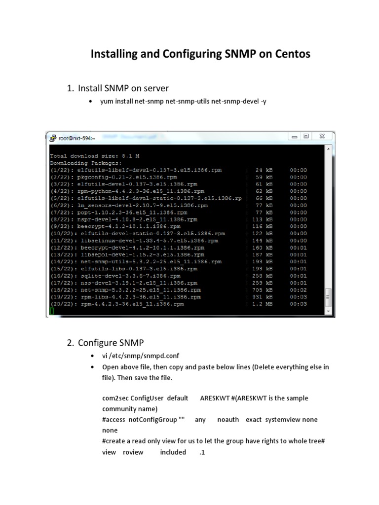 SNMP Installation and Configuration on CentOS | PDF
