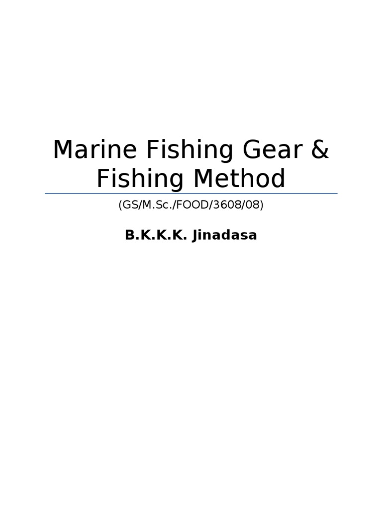 Overview of Marine Fishing Gear Types | PDF | Trawling | Fishing Trawler