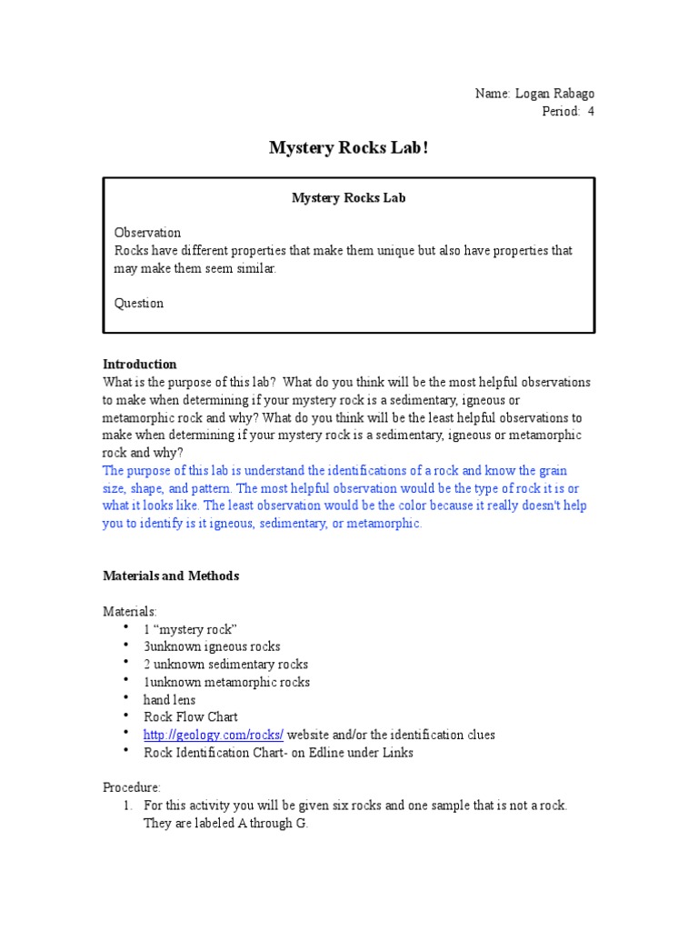 Rock Lab | PDF | Rock (Geology) | Igneous Rock