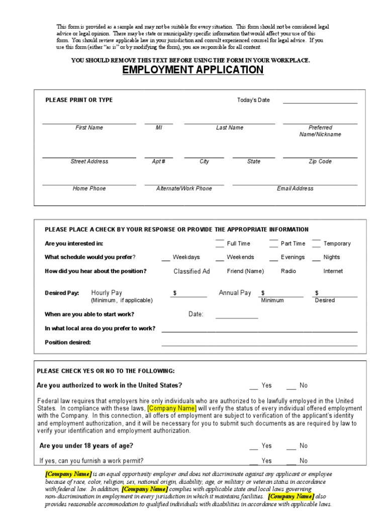 Application Polygraph Employment