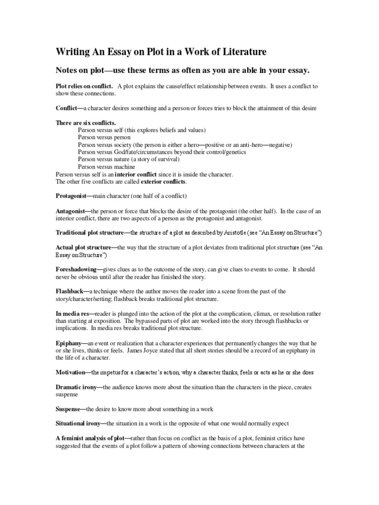 Essay on plot picture