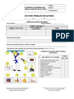 Formato Permiso para Trabajos en Alturas Actualizado