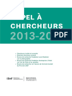 Appel Chercheurs 2013-14