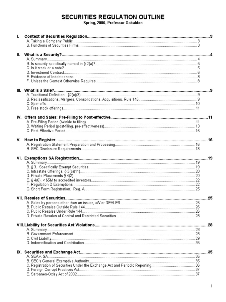 Securities Regulation Guide | PDF | Securities Act Of 1933 | Securities ...