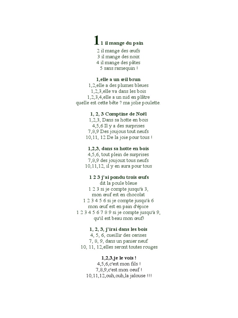 Pour Toi Je Sauterai Dans Le Vide Comptines Pour Enfants | PDF | Chats | Repas
