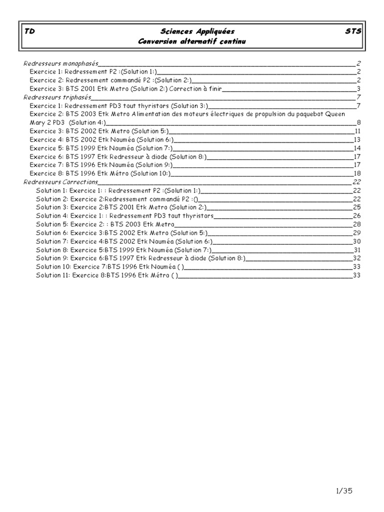 Exercice sur Redresseurs Thyristors | PDF | Rectifier | Physical Quantities
