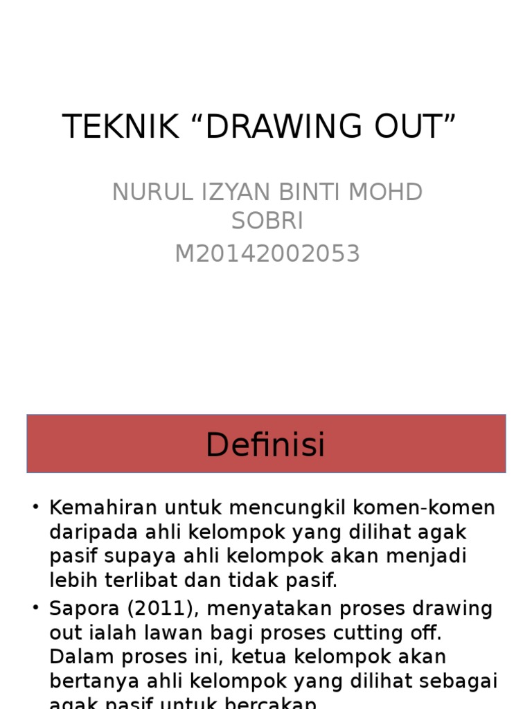 Teknik Dalam Kaunseling Kelompok Drawing Out Pdf