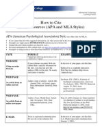How to Cite Internet Sources in APA and MLA