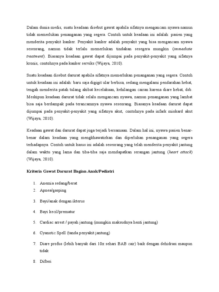 Pengertian Gawat Darurat Dan Kegawatdaruratan Serta Triase Triage