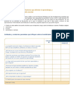 Evaluación Familiar de Los Factores Que Afectan El Aprendizaje y Éxito Escolar