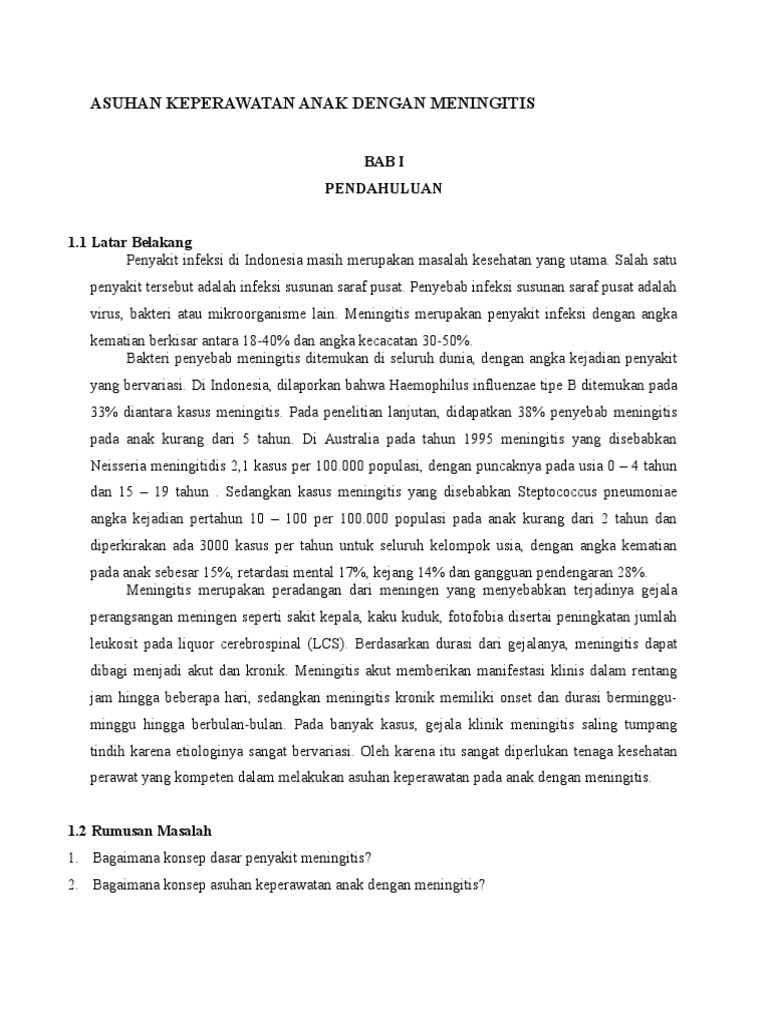 Asuhan Keperawatan Anak Dengan Meningitis PDF