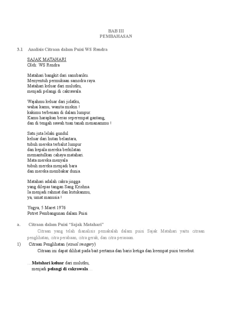 Puisi Sajak Matahari Dan Maknanya 1001 Kumpulan Puisi Terbaik