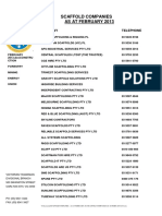 Scaffold Companies As at February 2013