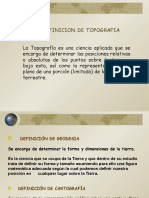 Definición Topografía, Geodesia y Cartografía