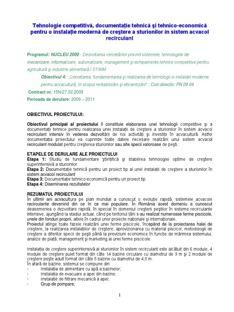 MODEL PROIECT Sturioni PDF | PDF
